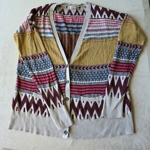 Colorful Geometric Patterned Cardigan MOSSIMO womens Size XXL